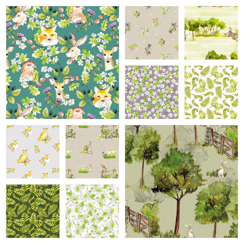 A Country Walk by Debbie Shore 10 Fat Quarter Set